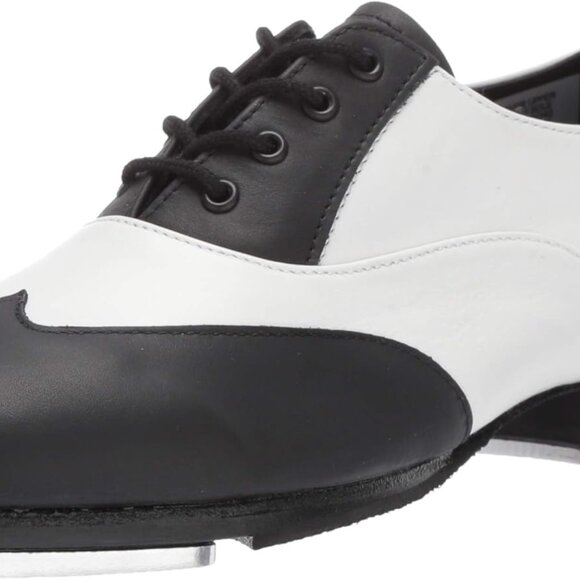 Women's Leather Spectator Dance Shoe Size 7.5 Non-Slip Rubber Sole Low-Top - Picture 1 of 8